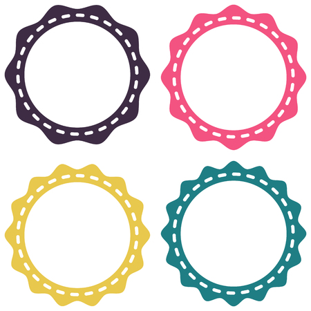 Set template sunburst, shapes badges vector starburst promo burst, design sticker promo burst, thread stitched stickerのイラスト素材