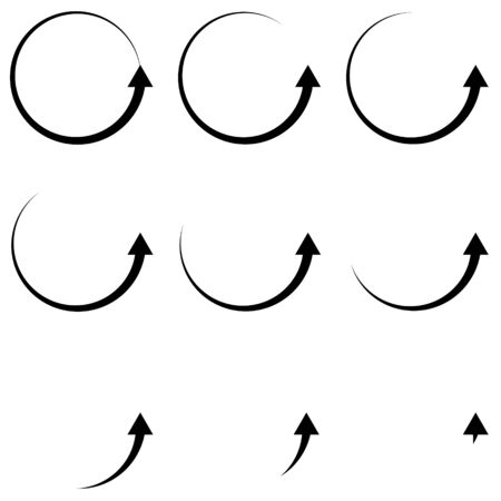 Set arrow pointer up icon vector, vector circular arrow segment of a circle, a pointer to the rise of development and progressのイラスト素材