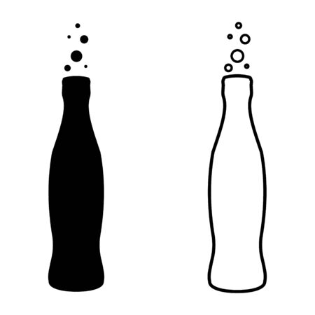 Soda bottle drink Cola icon vector outline silhouette soda bottle drink Cola iconのイラスト素材