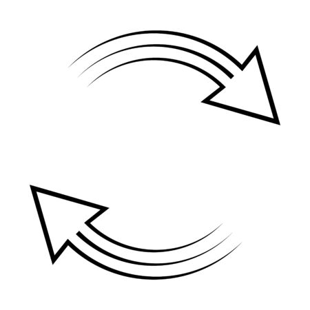 Currency exchange icon clockwise rotation, vector circular arrows rotation sign exchange and update,...