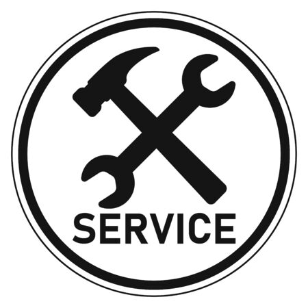 icon  service center repair and customer service vector sign service wrench and hammer, repair service and supportのイラスト素材