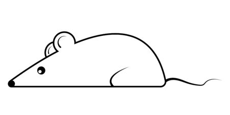 cartoon mouse rat symbol 2020 vector contours silhouette mouse rat symbol of good luck health and prosperity wealthのイラスト素材