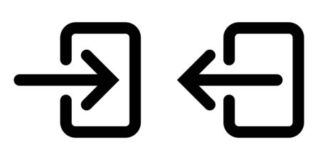 icons sign in and sign out app, vector symbol logout and login, arrow and door icon exit and entryのイラスト素材