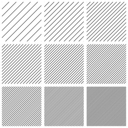 Set square patterns with diagonal lines stripes, vector diagonal parallel lines wallpaper textureのイラスト素材