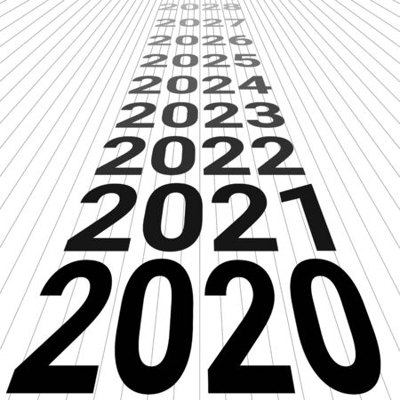 2020 new year banner background 3D perspective vector look to the future 2020 happy new year perspectiveのイラスト素材