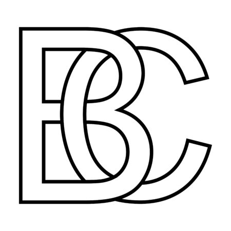 Logo sign bc, cb icon sign two interlaced letters B and C vector logo bc, cb first capital letters pattern alphabet b, cのイラスト素材