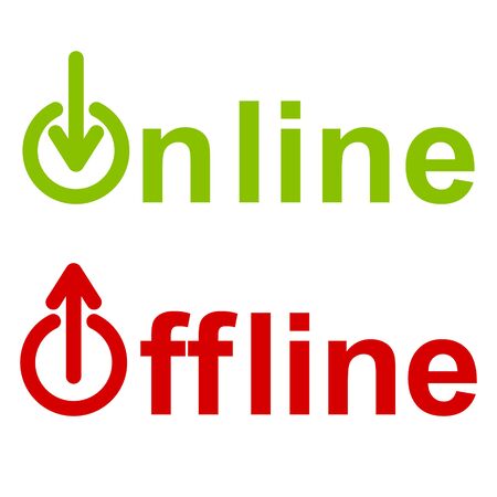 Icon sign service online offline, on, off, vector symbol of activity and passivity service giving services online offlineのイラスト素材