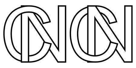 Logo sign nc cn icon sign two interlaced letters N, C vector logo nc, cn first capital letters pattern alphabet n, cのイラスト素材