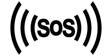 SOS icon international distress signal, vector symbol of distress and requests help, SOS save from...
