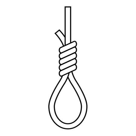 Noose loop for hanging death penalty icon, vector loop execution hanging, noose gallowsのイラスト素材