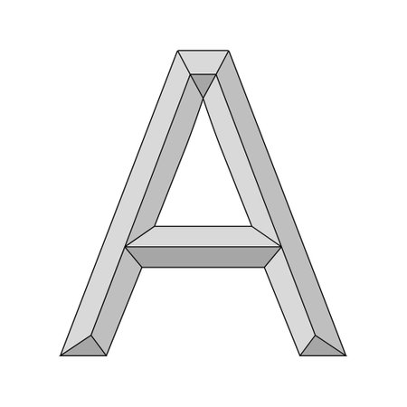 logo three dimensional letter a, vector capital first letter of the alphabet a symbol primacy and originのイラスト素材