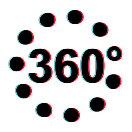 360 Degree 3d Stereoscopic Effect Vector Viar 360 degree 3d sign vrのイラスト素材