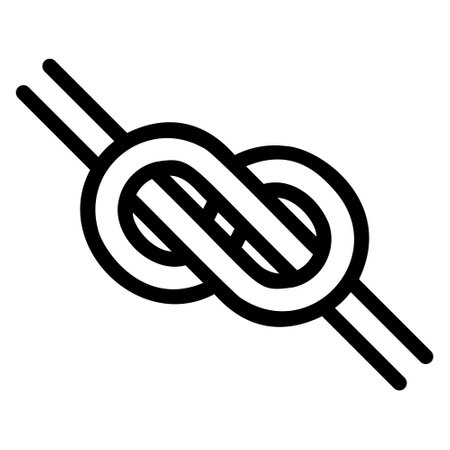 knotted knot in the form of an infinity, the shape is a simple black and white emblem to tie, tightly knotted knot iconのイラスト素材