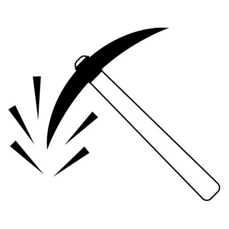 Pickaxe with shards symbol of mining cryptocurrency, vector sign of the pickaxe of mining token...