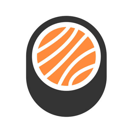 sign sushi, fish with rice, vector symbol   sushi bar simple illustrationのイラスト素材