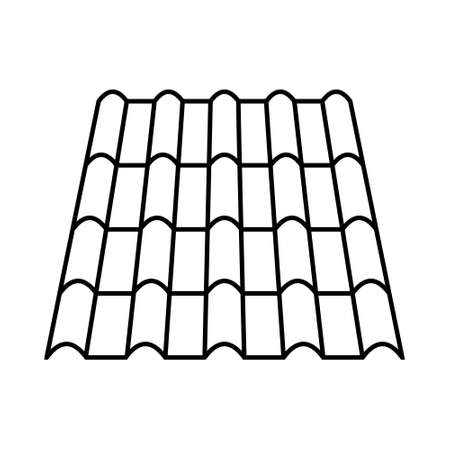 Roof made of tiles, metal tile terracotta elementのイラスト素材
