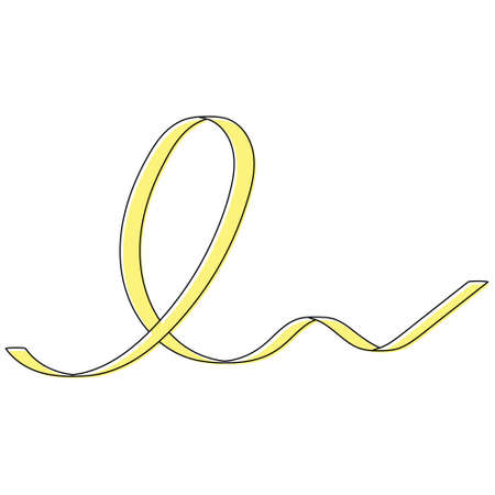 Yellow waving ribbon in support of sick people suicide prevention and cancer dayのイラスト素材