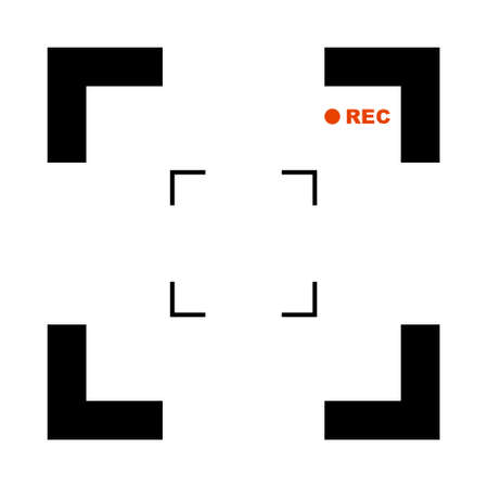 Viewfinder frame digital display camera vector frame with photo frames in rec recording modeのイラスト素材