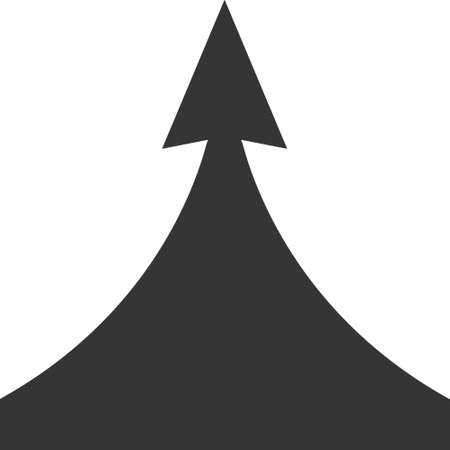 Dark rising arrow on white background, uplift ascent conceptのイラスト素材