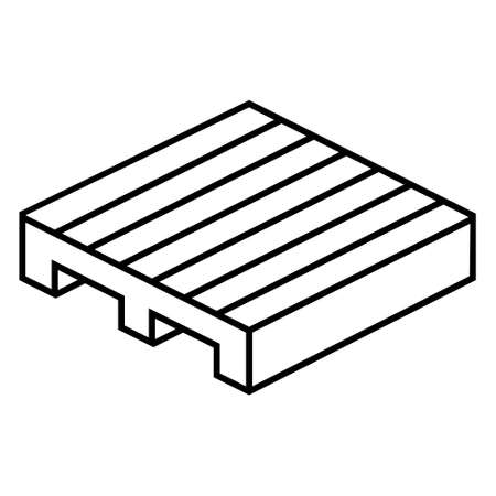 Pallet for transportation of bulky goods, isometric wooden pallet for transportation of roklaのイラスト素材