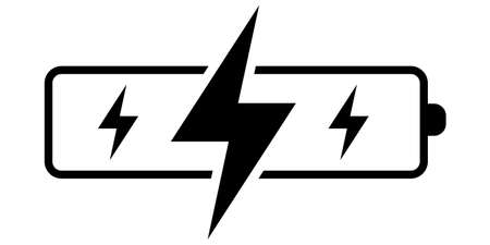 Icon battery accumulator sign electricity lightning, charge acid, alkaline batteryのイラスト素材