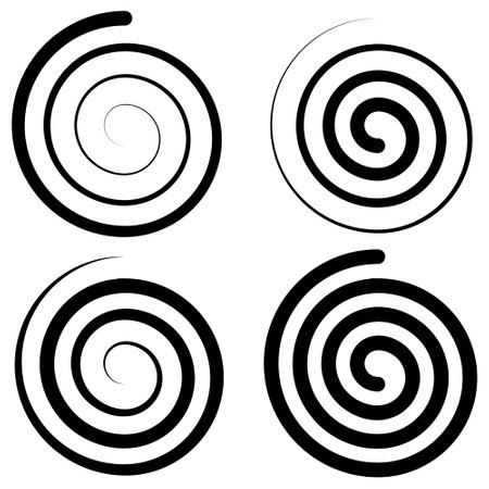 Spiral swirl, round spiral swirling lineのイラスト素材