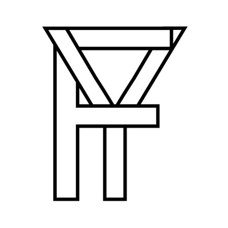 Logo sign, fy yf icon, nft fy interlaced letters f yのイラスト素材