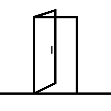 Open door icon, enter symbol overcoming obstacles openness cordiality insideのイラスト素材