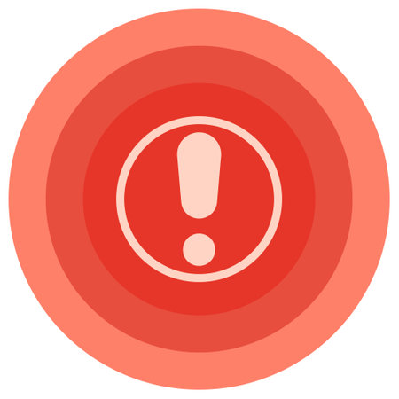 Dangerous important place sign, exclamation mark point in red circleのイラスト素材