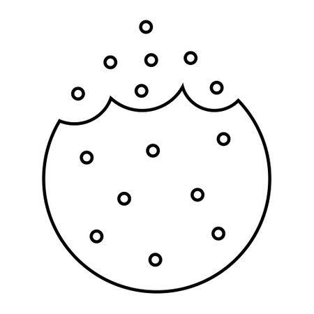 Icon cookie bite, biscuit mark logo, pastry food, chocolate snackのイラスト素材