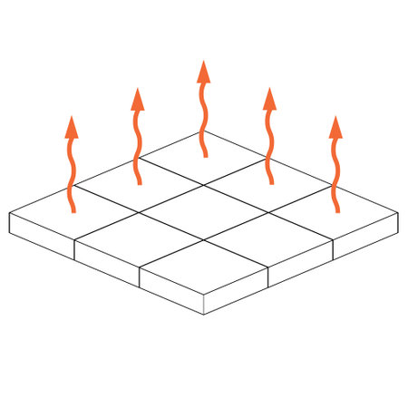 Icon heat floor, tile 3d preheat thermal, energy efficiency floorのイラスト素材