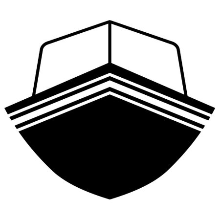 Icon boat front side, travel ship nose, sea launch yachtのイラスト素材