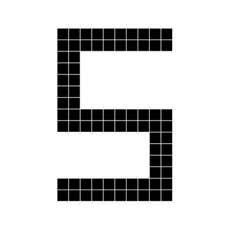 Number 5 five 3d cube pixel shape minecraft 8 bitのイラスト素材