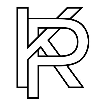 Logo sign kp pk, icon double letters logotype p kのイラスト素材