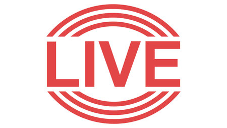 Live logo broadcast, button air stream, sign livestream tv vlogのイラスト素材