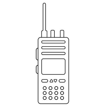 Icon dmr radio, symbol portable walkie talkie logo transmitter transceiverのイラスト素材