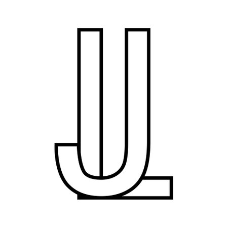 sign lj jl icon double letters j lのイラスト素材