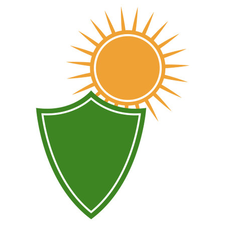 Icon uv protect, shield anti ultraviolet light sun spf uvのイラスト素材