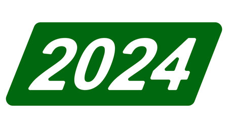 Happy new year 2024 green 2024 green .oblique bannerのイラスト素材
