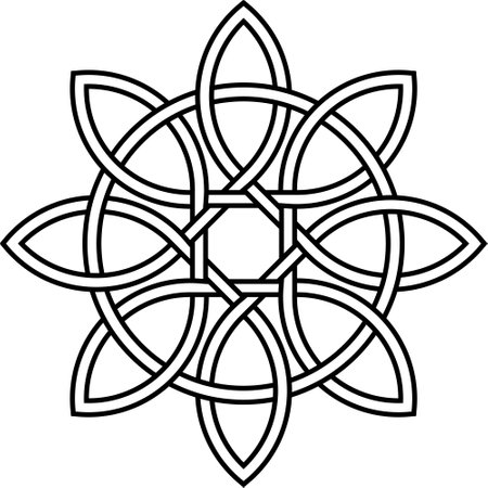 Celtic knot petals circle nature and longevityのイラスト素材