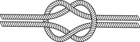 Double sea knot rope cable, double rope knot macrameのイラスト素材