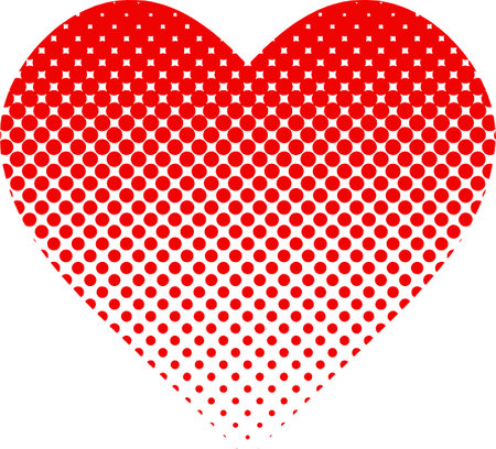 Heart shape halftone effectのイラスト素材