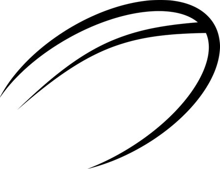 Logo icon flying rugby ball simple contoursのイラスト素材