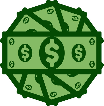 Money dollars fanned out in a circle