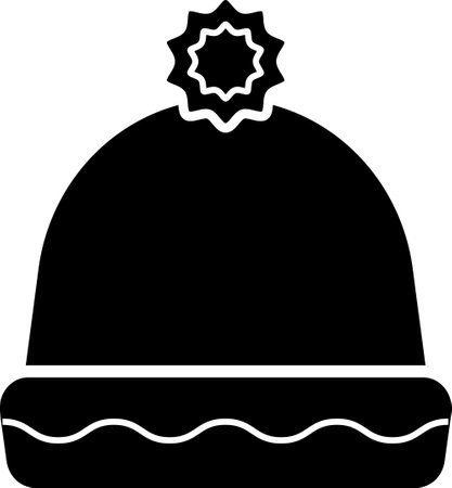 Winter warm hat with bubon winter knitted hatsのイラスト素材