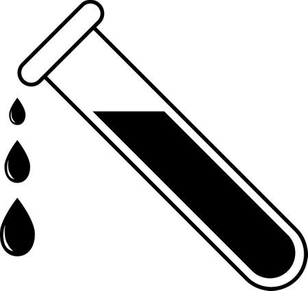 Test tube drop badge, icon medical and chemical laboratoryのイラスト素材