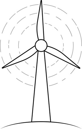Wind farm power station plant windmill environmentally friendly green energyのイラスト素材