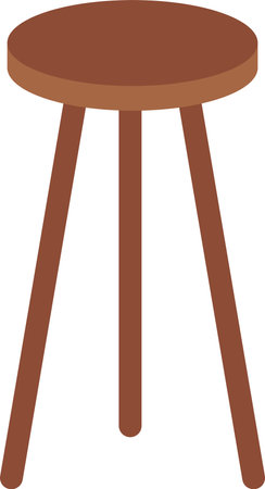Three legged bar stool icon, wooden stool, stock illustrationのイラスト素材