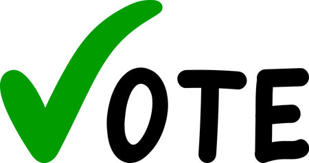 Voting Symbols hands design. Elections icons template.green check marksのイラスト素材
