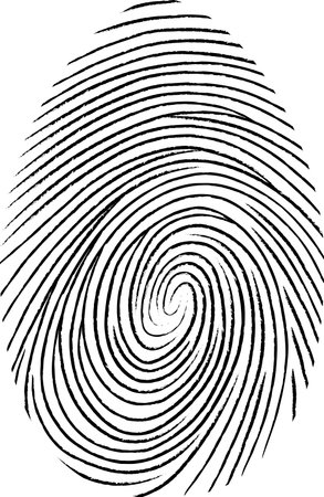 Black fingerprint shape. secure identification. Vector fingerprint illustrationのイラスト素材